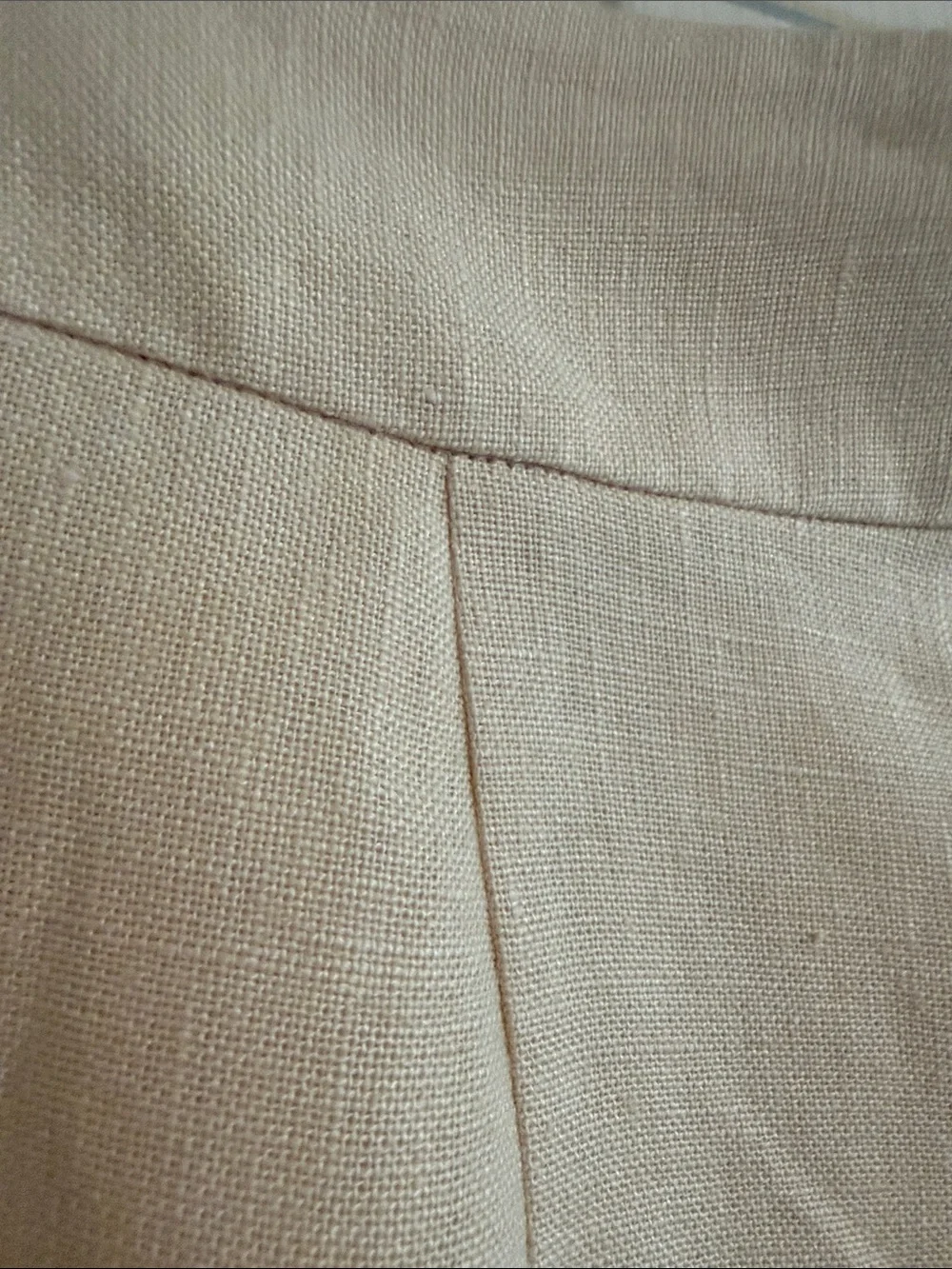 Sezane Cream Wide-Leg Fully Lined 100 % Linen Pants